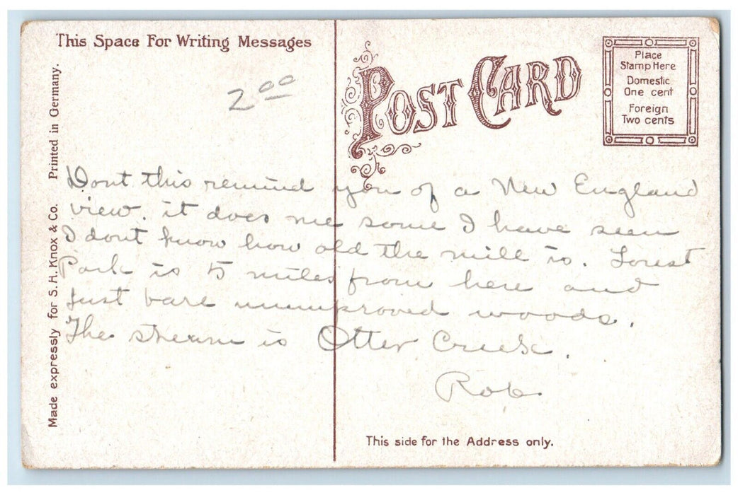 1910 Scene Forest Park Exterior Building River Lake Terre Haute Indiana Postcard