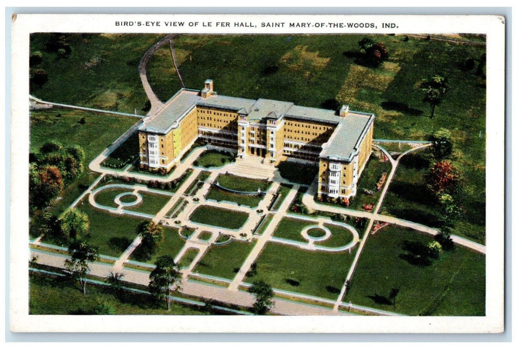 c1920 Birds Eye View Le Fer Hall Saint Mary Woods Terre Haute Indiana Postcard