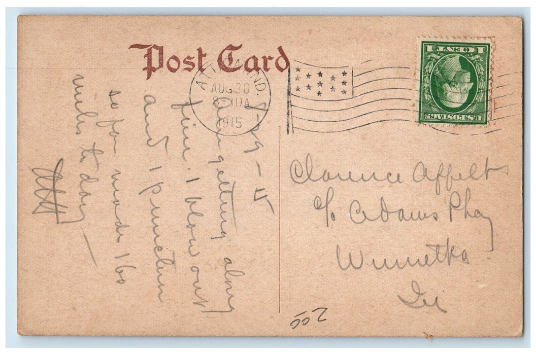 1915 Methodist Episcopal Church Building Attica Indiana Antique Vintage Postcard