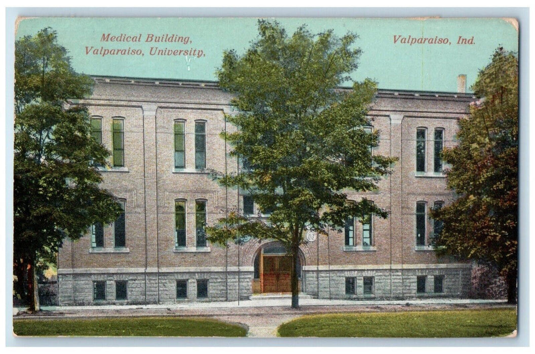 1912 Medical Building Valparaiso University Exterior Valparaiso Indiana Postcard