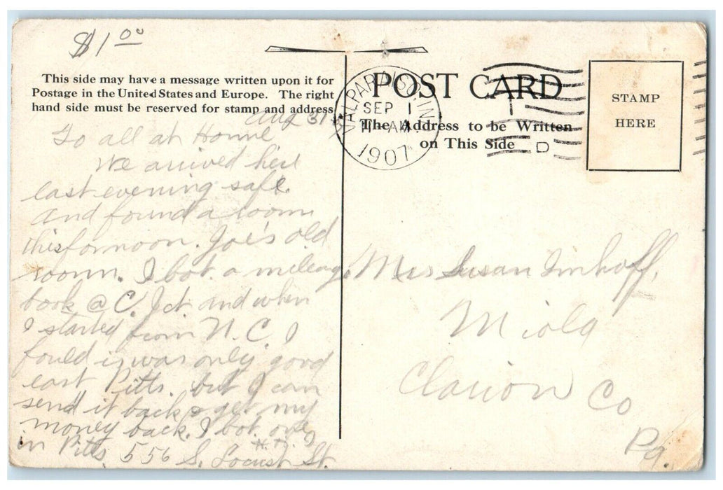 1907 Music Hall Valparaiso University Exterior Road Valparaiso Indiana Postcard
