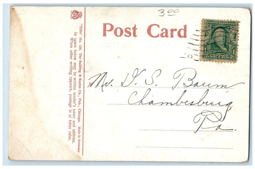 c1910 Lover's Repose Bridge Adjoining University Valparaiso Indiana IN postcard