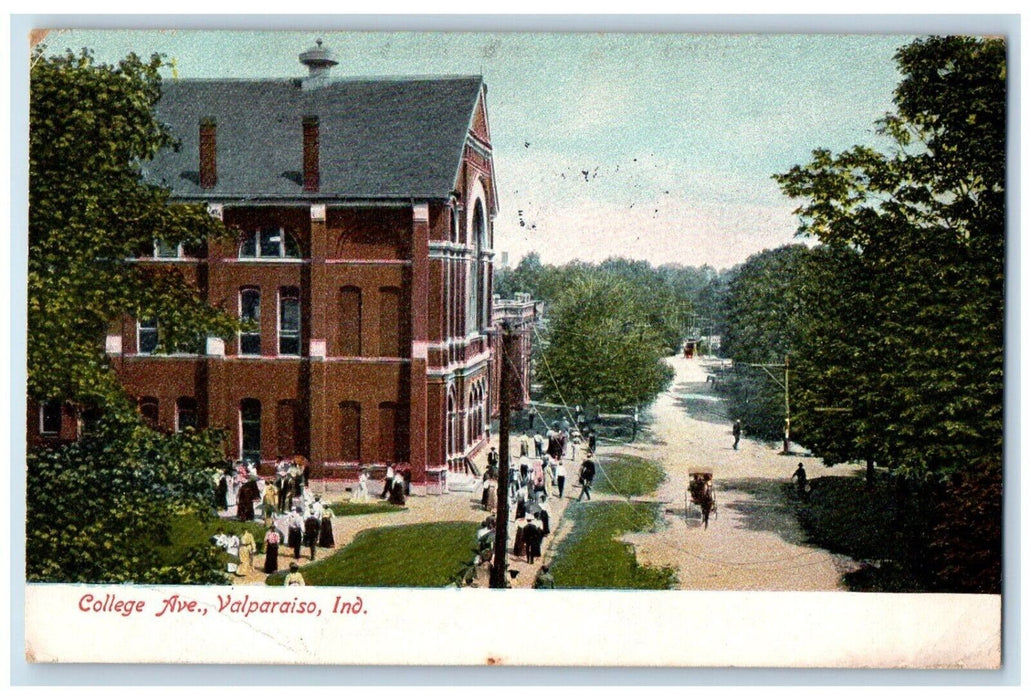 1909 College Avenue Exterior Building Street Road Valparaiso Indiana IN Postcard