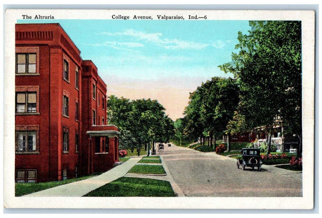 c1920 Altruria College Avenue Exterior Building Valparaiso Indiana IN Postcard