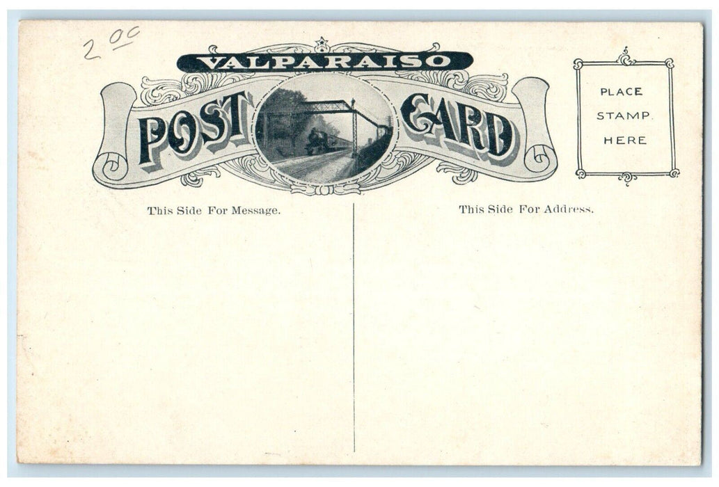 c1910 Birdseye View City Town Exterior Buildings Valparaiso Indiana IN Postcard