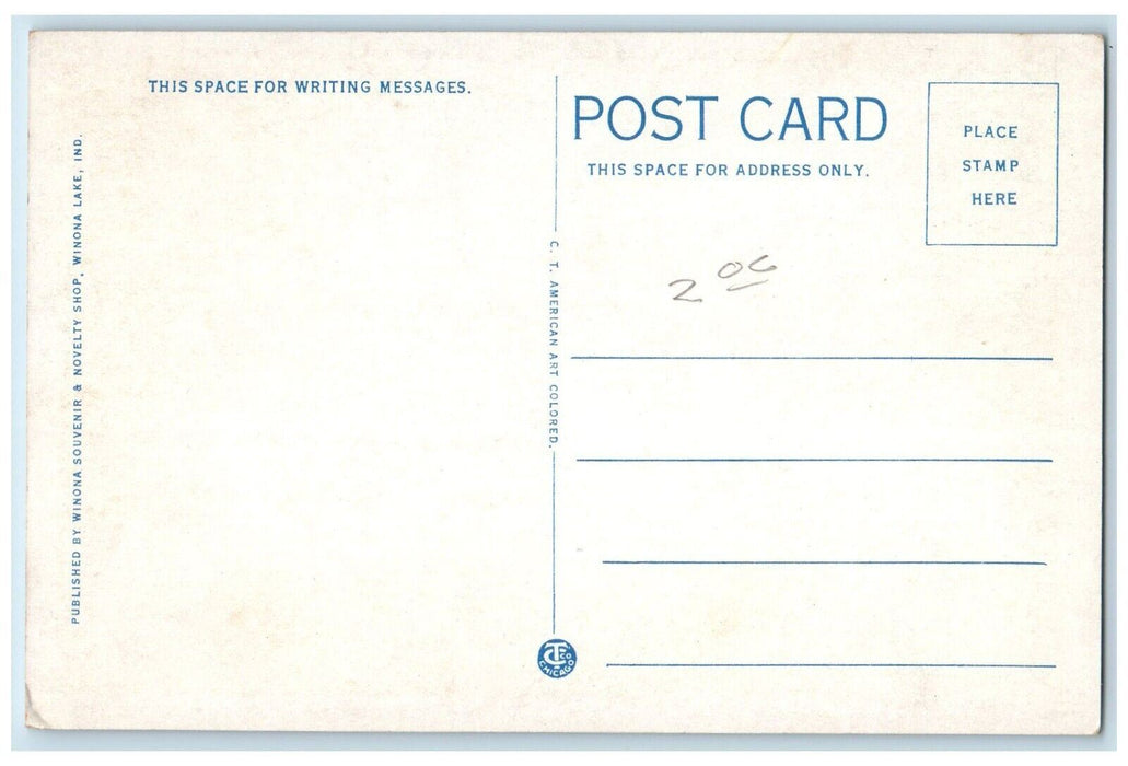 c1920 Sunday Tabernacle Seating Capacity Exterior Winona Lake Indiana Postcard