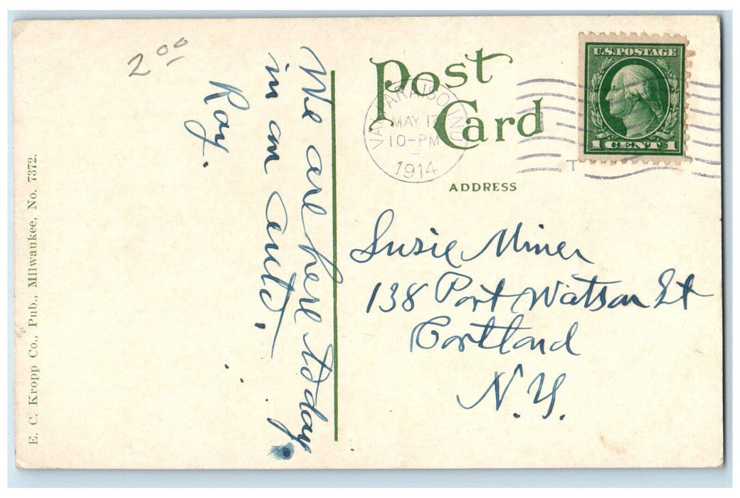 1914 Music Hall Valparaiso University Exterior Road Valparaiso Indiana Postcard