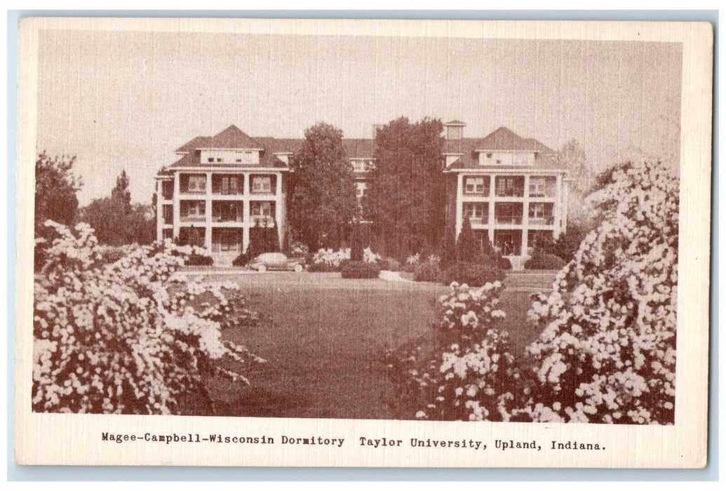 c1940 Magee Campbell Wisconsin Dormitory University Upland Indiana IN Postcard