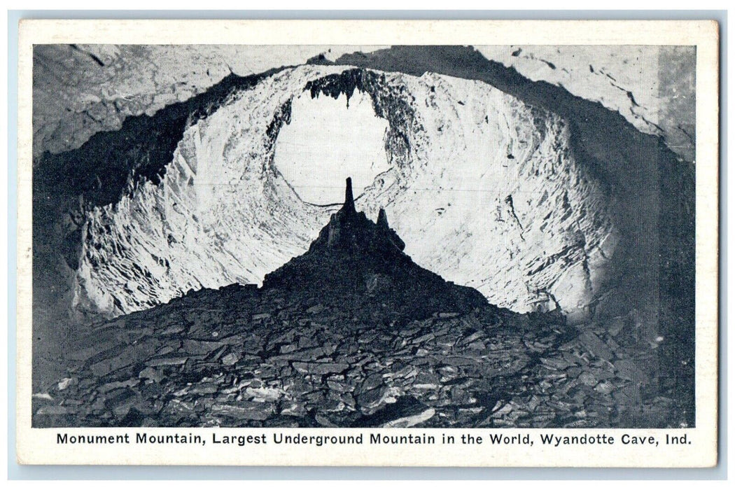 c1940 Monument Mountain Largest Underground Mountain Wyandotte Cave IN Postcard