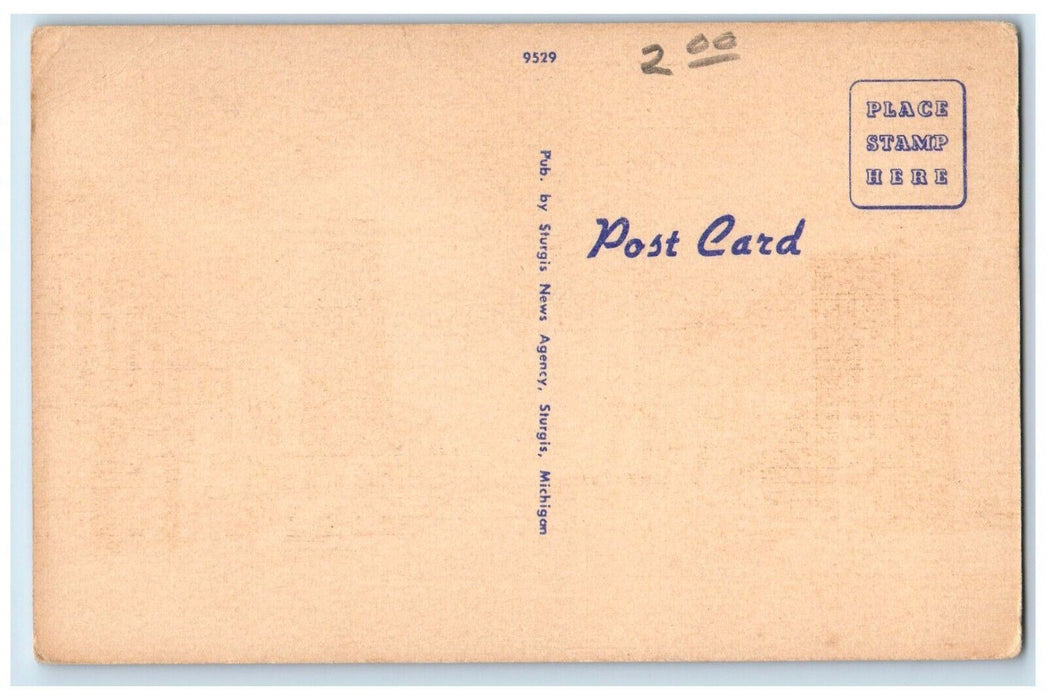 c1940 Maumee St Road Car Looking East Angola Indiana IN Vintage Antique Postcard