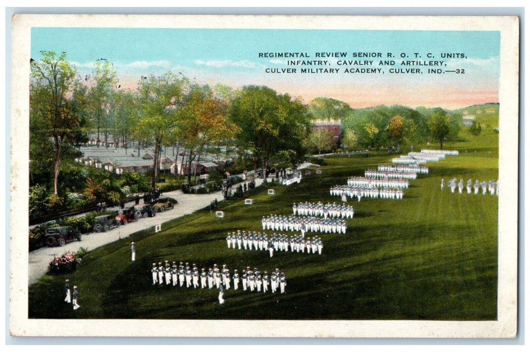 c1940 Regimental Review Senior ROTC Culver Military Academy Indiana IN Postcard
