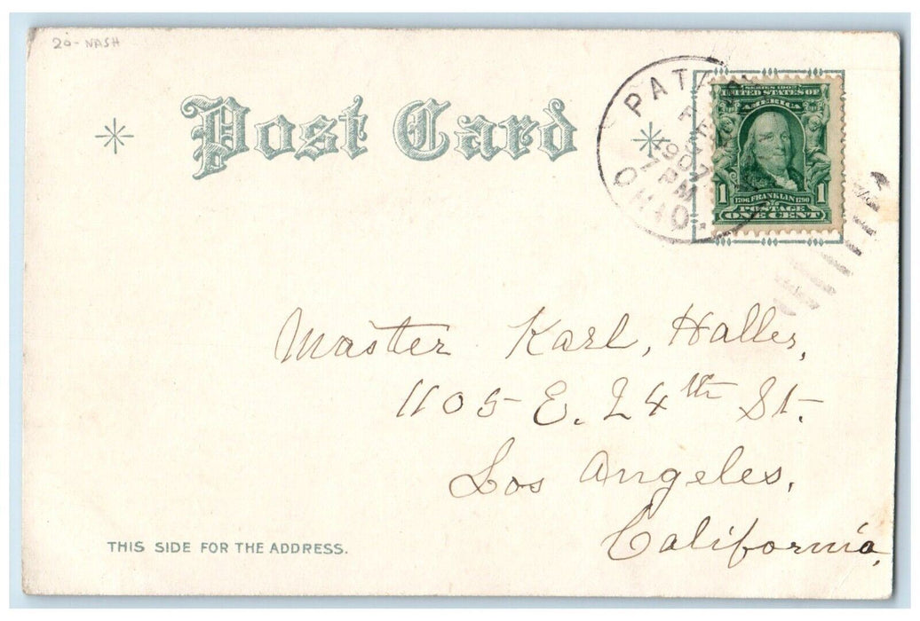 1907 Valentine Sweet Little Sweetheart Kissing Romance Doll Nash Posted Postcard