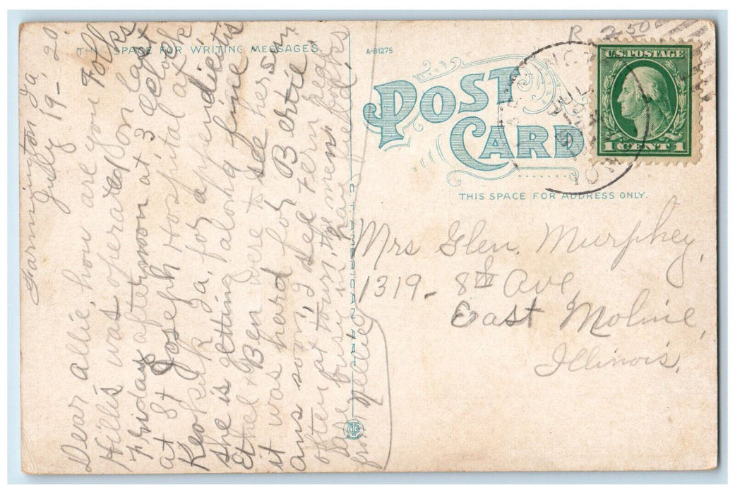 View Of Main Street Shoe Shine Cleaner Store Shop Keokuk Iowa IA Posted Postcard