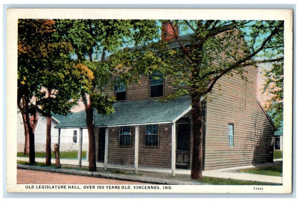 1920 Old Legislature Hall Building Vincennes Indiana IN Antique Vintage Postcard