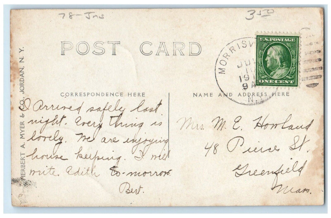 1911 State Agricultural College View Dexter Morrisville NY RPPC Photo Postcard