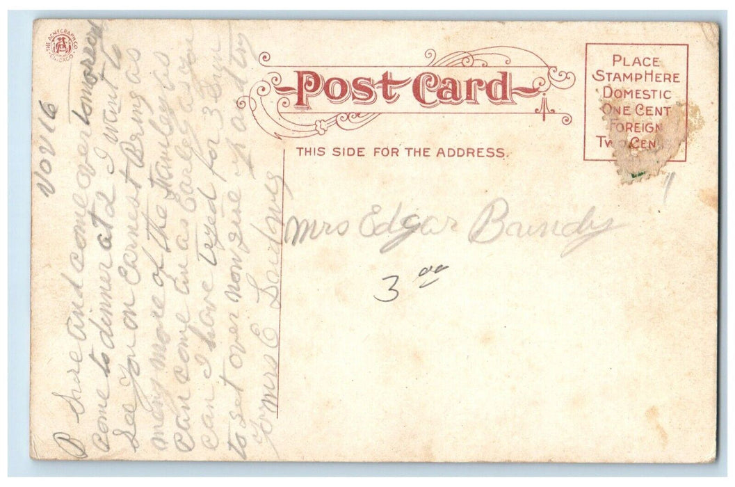 c1910 Evansville Boat Club Lake Evansville Indiana IN Antique Vintage Postcard