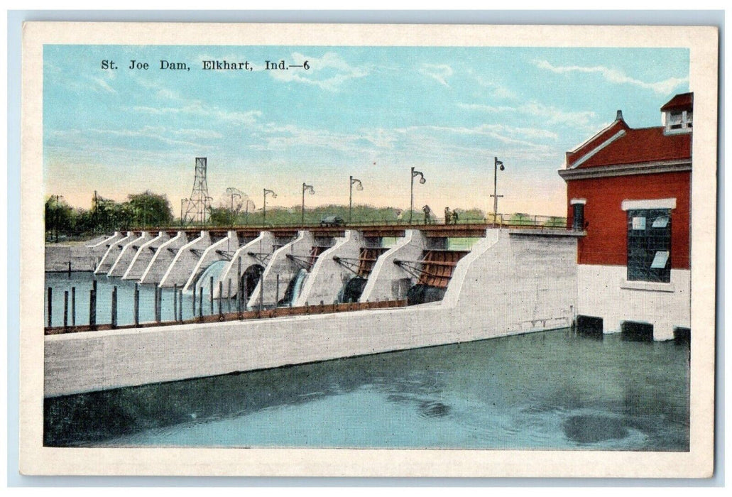 1910 Scenic View St Joe Dam Elkhart Indiana IN Vintage Antique Unposted Postcard