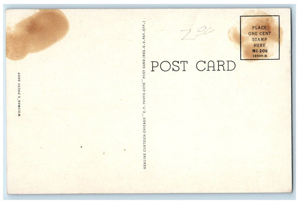 c1940 Main Street Horse Carriage Post Office Mackinac Island Michigan Postcard