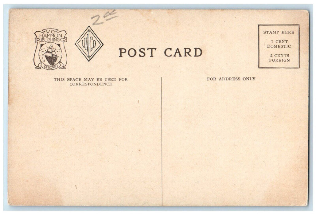 c1910 Old Fort Marquette Place Sail Boat Lake Mackinac Island Michigan Postcard