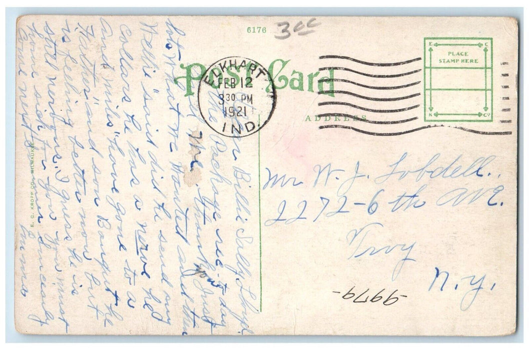 1921 Main Street South Lexington Ave Elkhart Indiana IN Vintage Antique Postcard