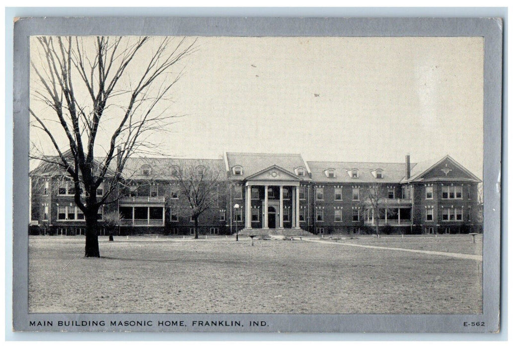 1942 Main Building Masonic Home Building Franklin Indiana IN Vintage Postcard