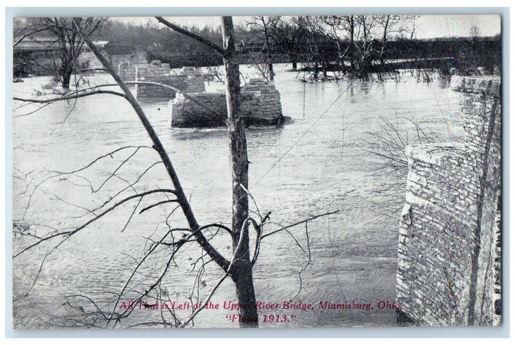 c1910 All That Left Upper River Bridge Miamisburg Ohio Antique Vintage Postcard