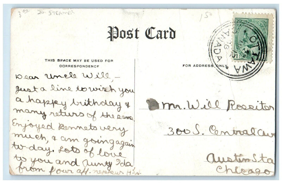 c1910's Pretty Womens Steamer Bouy Liberty Ottawa Canada Antique Postcard