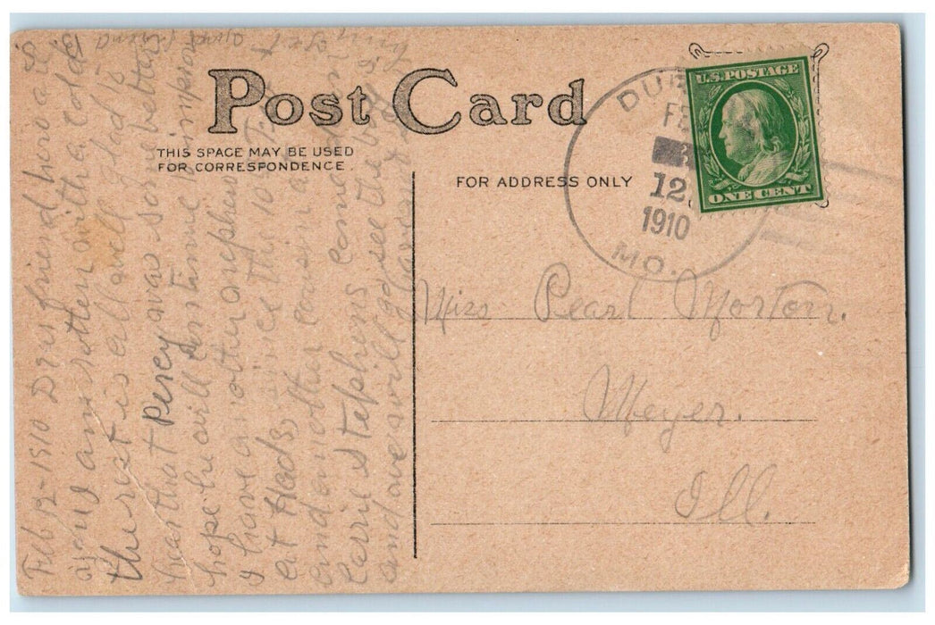 1910 Valentine Cupid Angel Swinging Children Meyer Illinois IL Antique Postcard