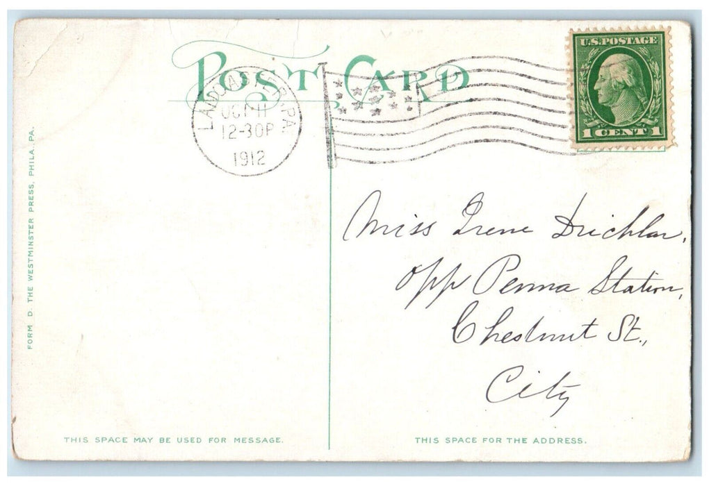 1912 Rally Day In School Flags Flowers Flags Lancaster Pennsylvania PA Postcard