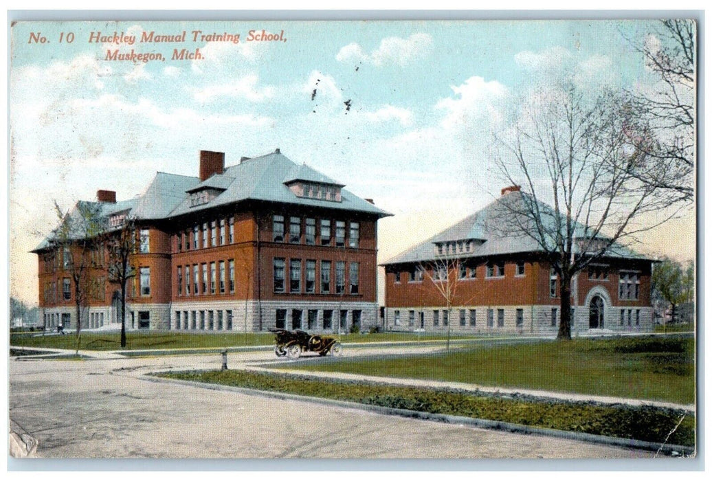 c1910 Hackley Manual Training School Muskegon Michigan Antique Vintage Postcard