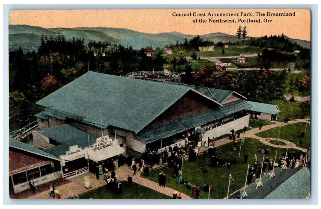 c1910 Council Crest Amusement Park Dreamland Northwest Portland Oregon Postcard