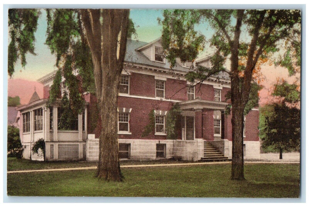 1929 Junior Hall Troy Conference Academy Poultney Vermont Hand-Colored Postcard