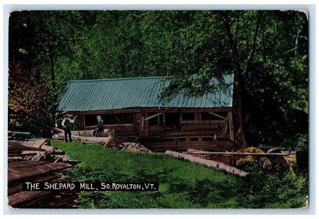 1914 Scenic View Shepard Mill South Royalton Vermont VT Vintage Antique Postcard