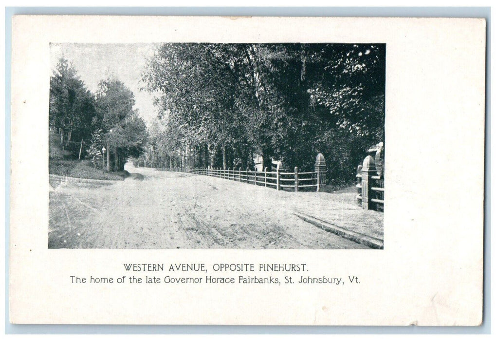 1905 Western Avenue Opposite Pinehurst St Johnsbury Vermont Fayerbanke Postcard