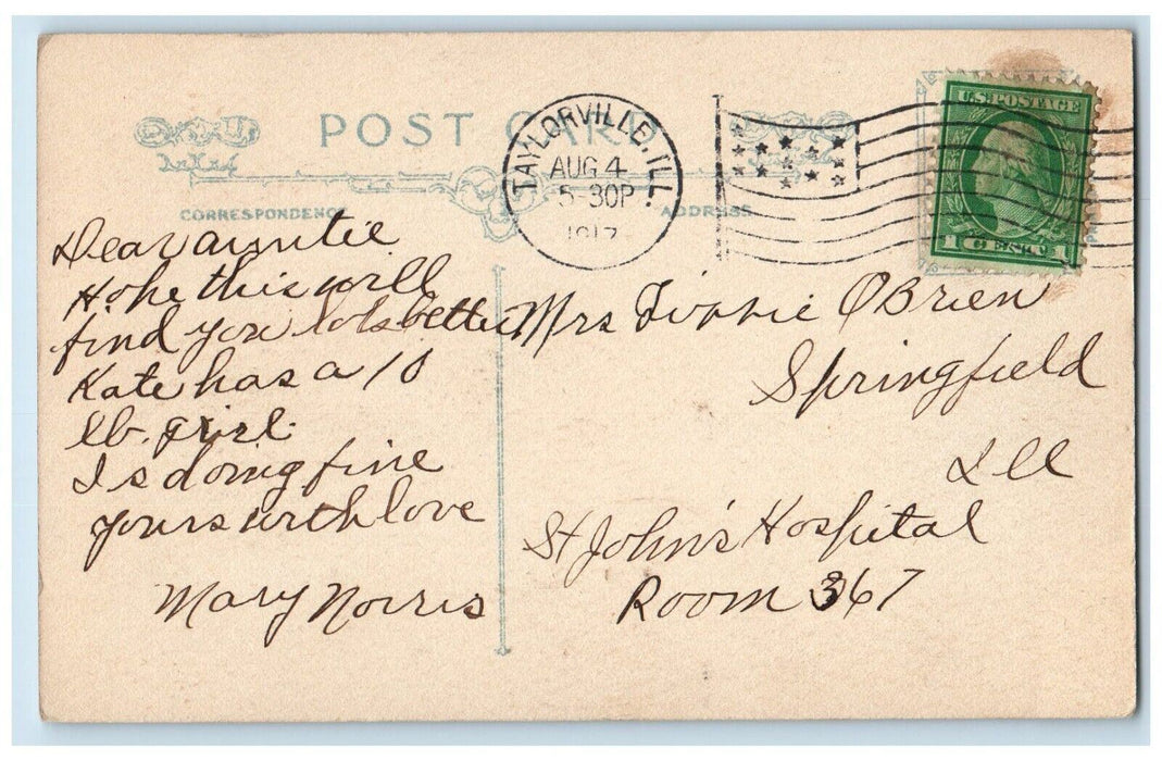 1917 Boy With Pie Wanted A Letter Twelvetrees Taylorville Illinois IL Postcard