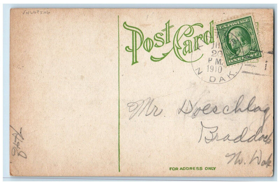 1910 Sweet Couple Romance Champagne Spooner Delight Enloping Kintyre ND Postcard