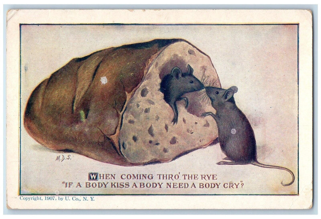 c1910's Mouse Rat In Pie Braddock North Carolina NC Posted Antique Postcard