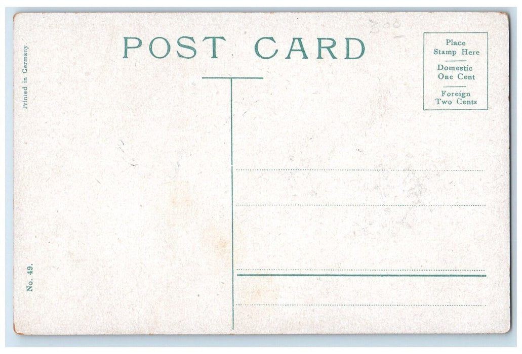 c1910's Rules For Sweet Hearts Couple Kissing Romance Roses Antique Postcard