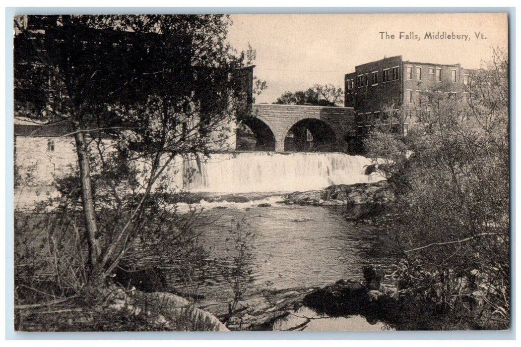 c1940 Scenic View Falls River Rocks Middlebury Vermont Vintage Antique Postcard