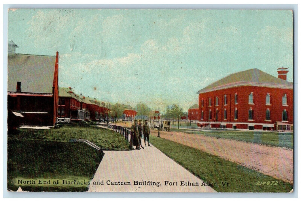 1911 North End Barracks Canteen Building Fort Ethan Allen Vermont VT Postcard