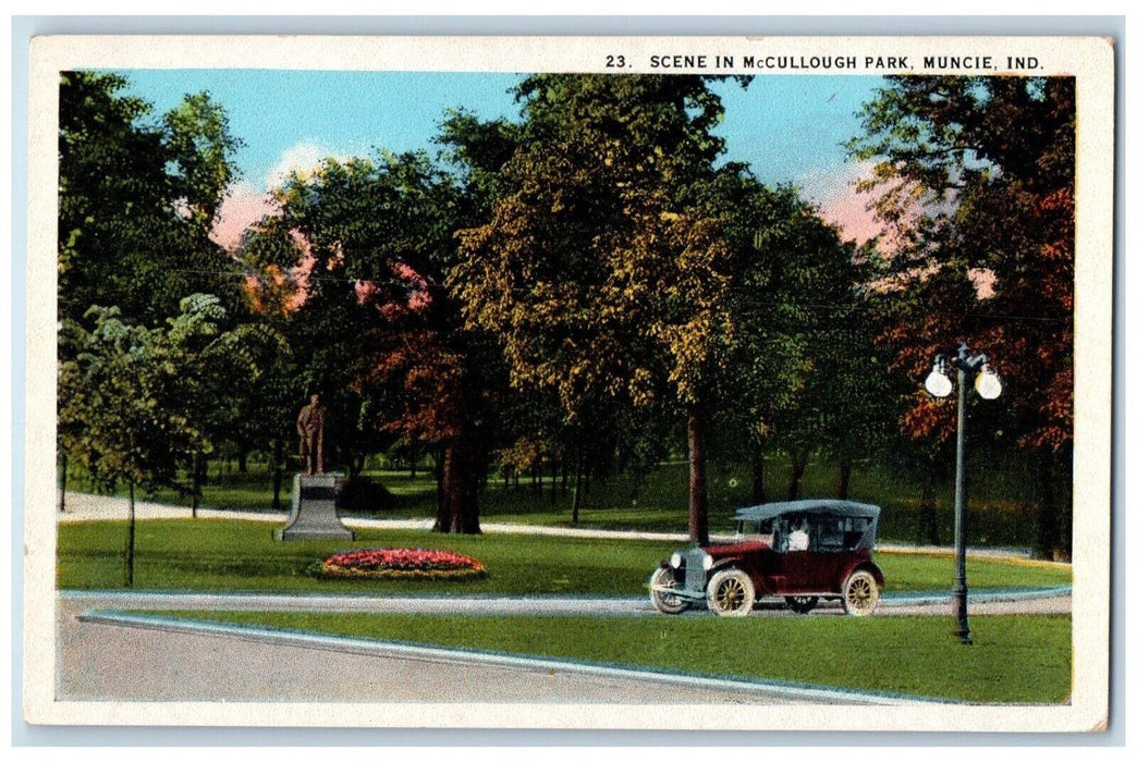 c1920's Scene in McCullough Park Muncie Indiana IN Antique Unposted Postcard