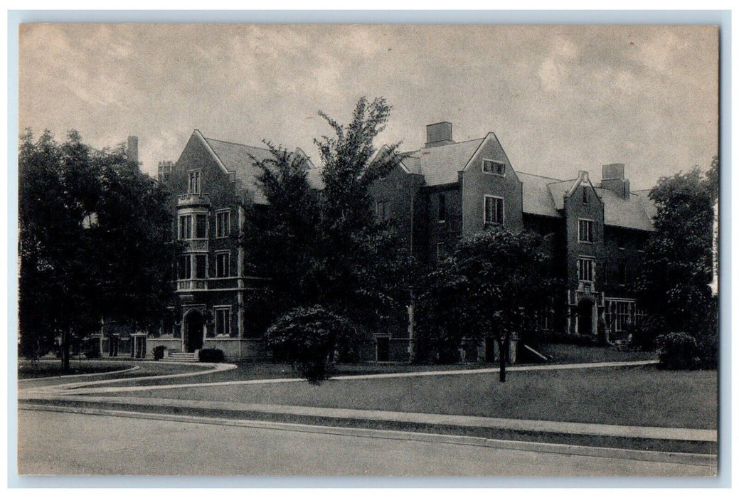 c1950's Lucina Hall Women's Dormitory Ball State Teachers College IN Postcard