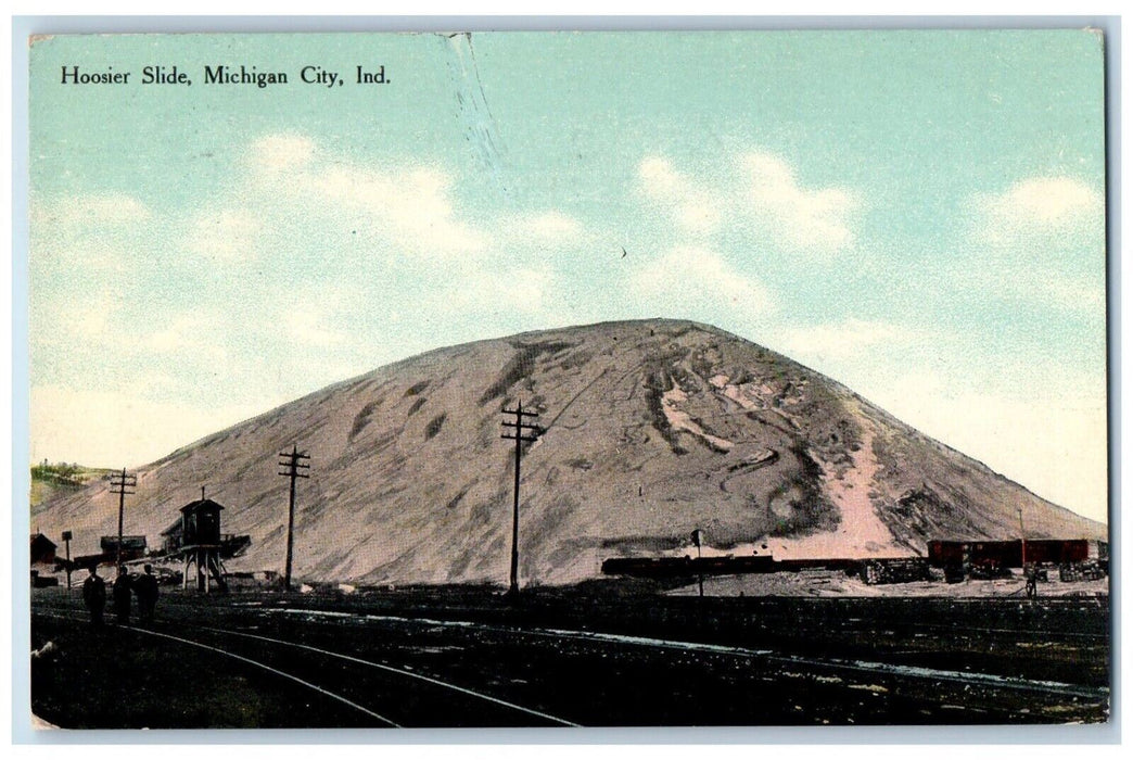 1910 Hoosier Slide Michigan City Indiana IN Antique Posted Postcard