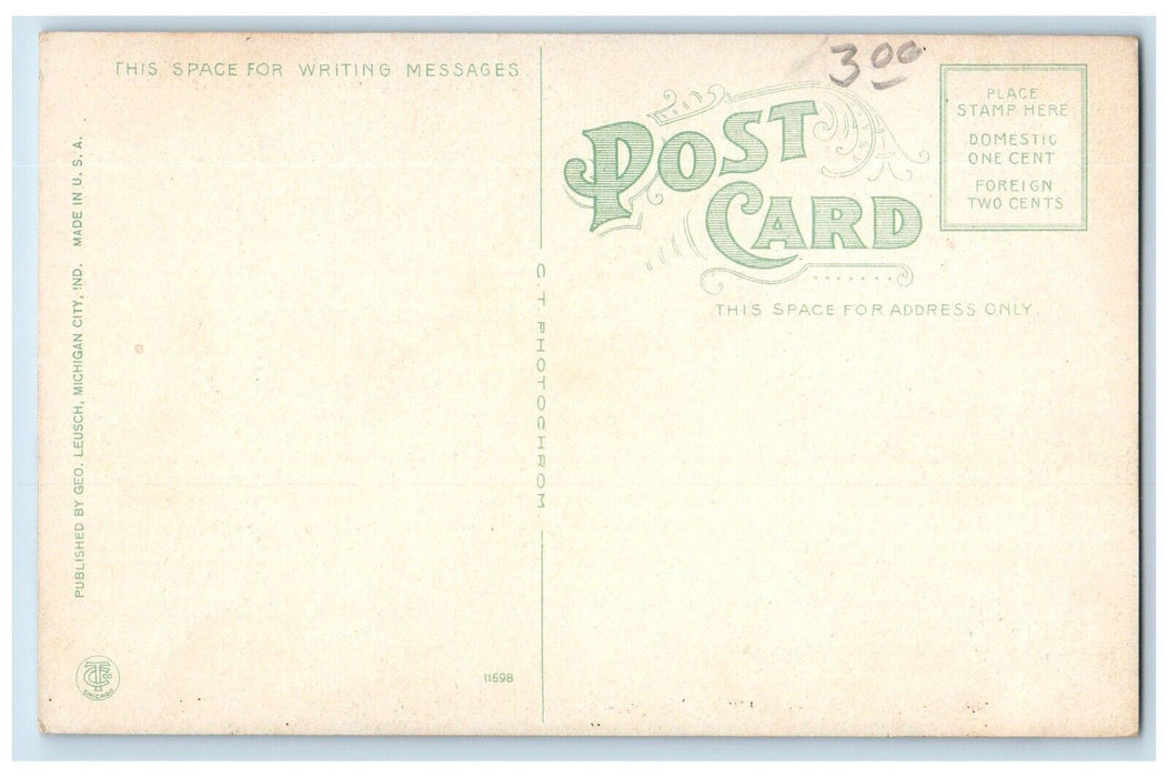 c1910 Franklin Street Bridge Michigan City Indiana IN Antique Postcard