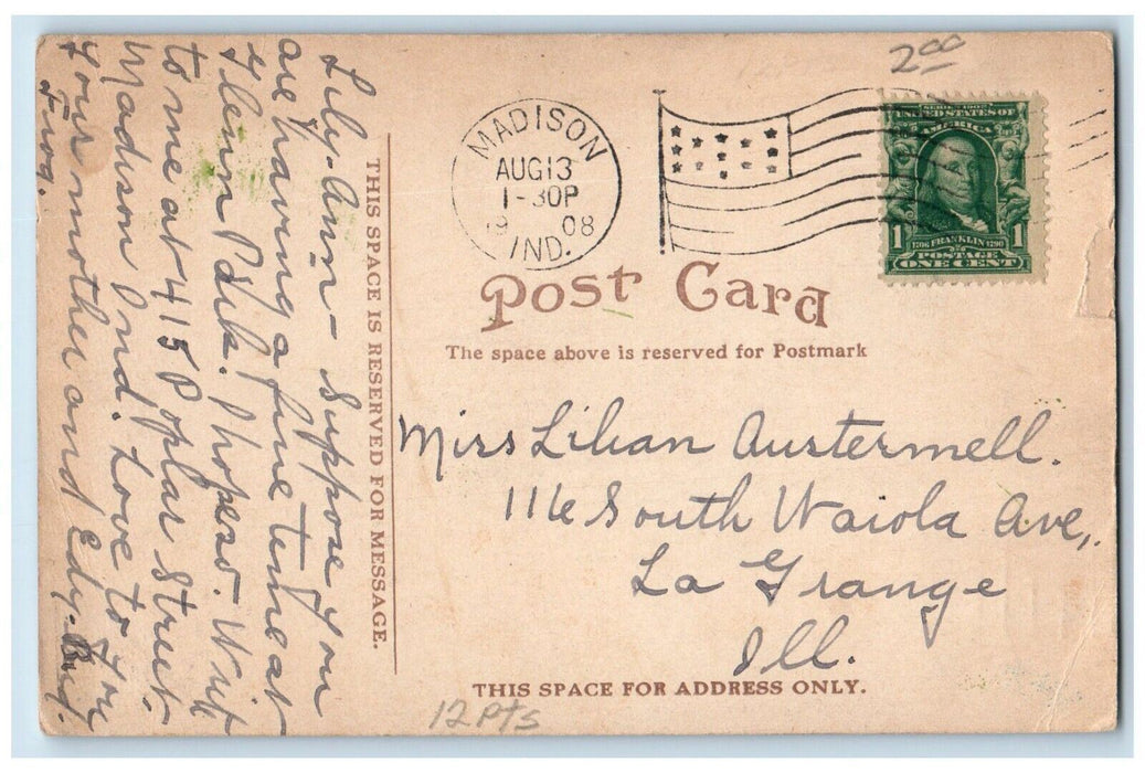 1908 Government Building Madison Indiana IN Antique BF Calloway Co. Postcard
