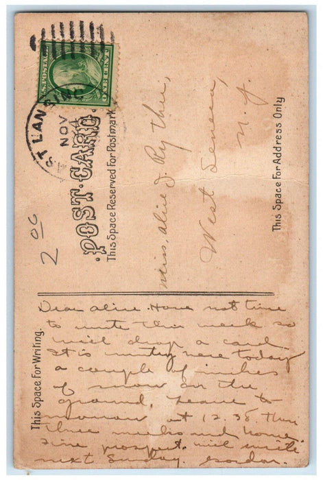 c1910 Winter Scene Notre Dame Indiana IN East Lansing MI Antique Postcard