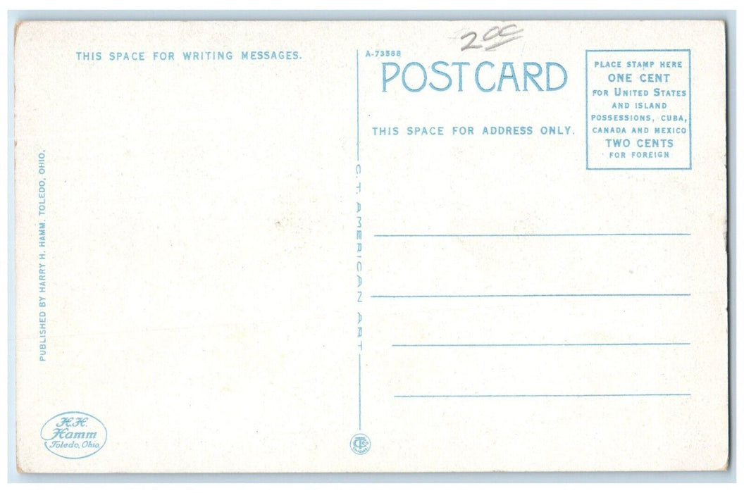 c1930's Court House Muncie Indiana IN Cars Passing Unposted Vintage Postcard