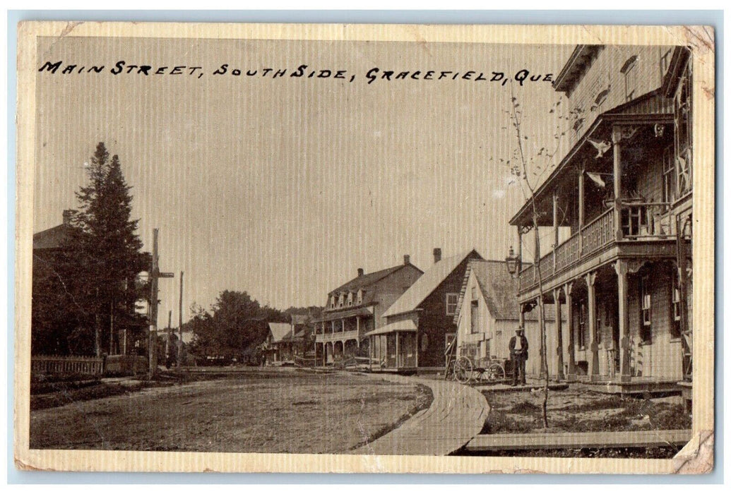 1909 Main Street South Side Gracefield Quebec Canada, Osbernville IL Postcard