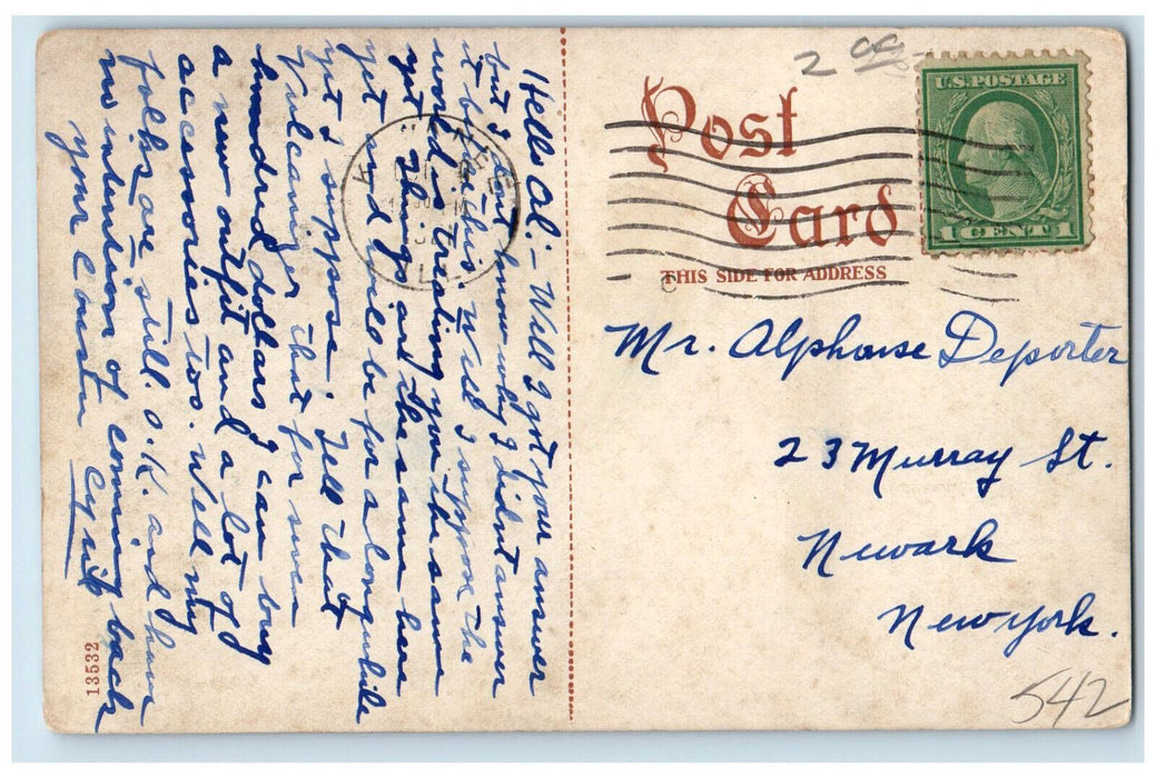 1921 Chestnut Street Looking South Prospect St. Kewanee Illinois IL Postcard