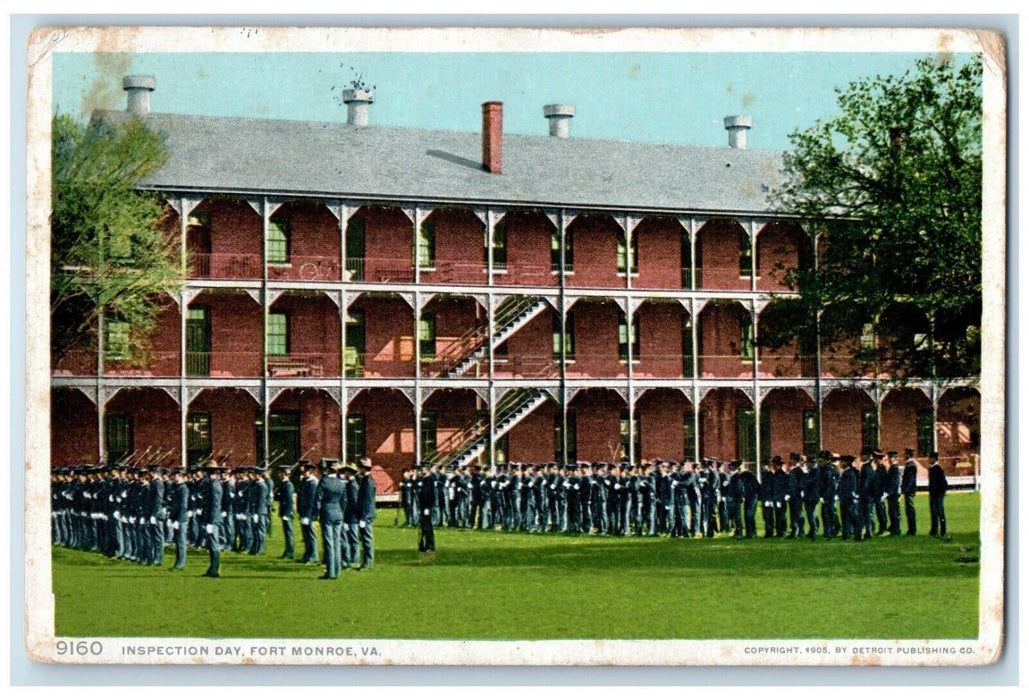 1910 Inspection Day Fort Monroe Virginia VA, USS Culgoa Posted Antique Postcard